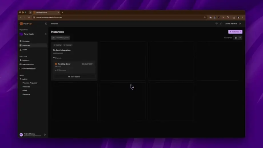 Shell Companion in the NovaMap portal — opening the Shell tab and running diagnostic commands